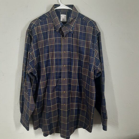 Brooks Brothers Adult Mens L Long Sleeve Button Up Shirt Non Iron Cotton - Picture 1 of 8